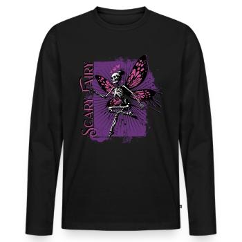 Crâne de fée effrayante // Totenkopf Fee FS0244 - T-shirt manches longues Premium bio Homme - noir - Devant - Nico (187cm)