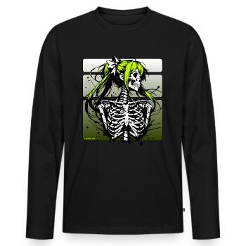 Anime Skull Girl // Totenkopf Mädchen FS0246 - Men's Premium Organic Long Sleeve Shirt - black - Front - Nico (187cm)