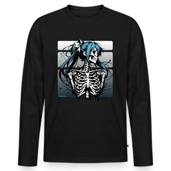 Anime Skull Girl // Totenkopf Mädchen FS0247 - T-shirt manches longues Premium bio Homme - noir - Devant - Nico (187cm)