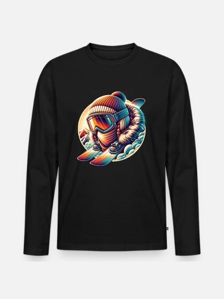 Ski - T-shirt manches longues Premium bio Homme - noir