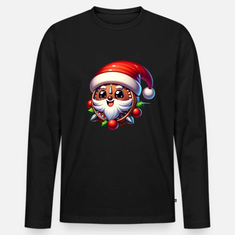 Nikolaus - Männer Premium Bio Langarmshirt - Schwarz