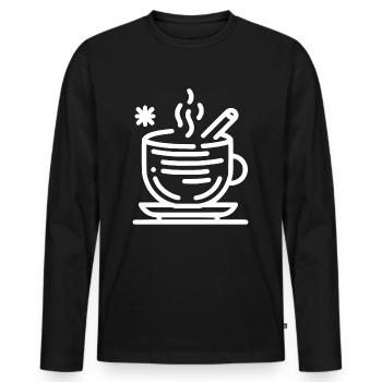 Glühwein Winter Weihnachtsgeschenke - Männer Premium Bio Langarmshirt - Schwarz - Vorne - Nico (187cm)