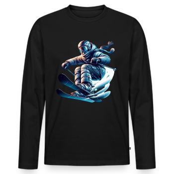 Ski Freestyle Vacances de ski - T-shirt manches longues Premium bio Homme - noir - Devant - Nico (187cm)