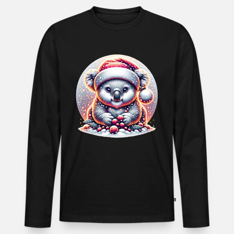 Koala - Männer Premium Bio Langarmshirt - Schwarz
