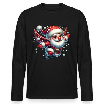 Santa Claus Snowballs - Men's Premium Organic Long Sleeve Shirt - black - Front - Nico (187cm)