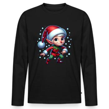 Noël Onze Boules de Neige - T-shirt manches longues Premium bio Homme - noir - Devant - Nico (187cm)