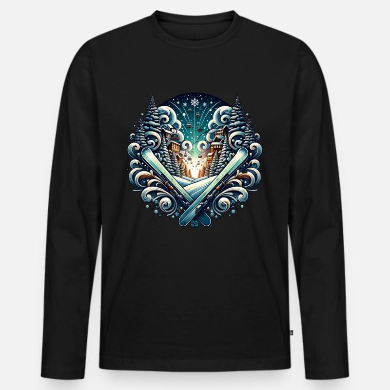 Skifahren Skiurlaub - Männer Premium Bio Langarmshirt - Schwarz