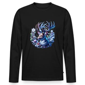 Winter Deer Winter - Men's Premium Organic Long Sleeve Shirt - black - Front - Nico (187cm)