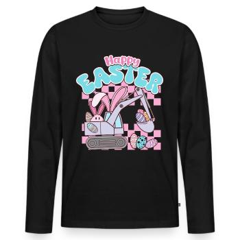 Joyeuses Pâques - T-shirt manches longues Premium bio Homme - noir - Devant - Nico (187cm)