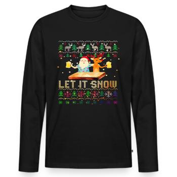 Weihnachtsmann Weihnachten Kokain - Männer Premium Bio Langarmshirt - Schwarz - Vorne - Nico (187cm)