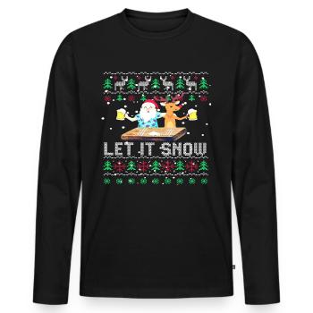 Weihnachtsmann Weihnachten Kokain advent - Männer Premium Bio Langarmshirt - Schwarz - Vorne - Nico (187cm)