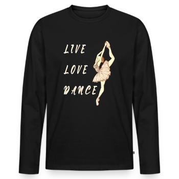 Balett Ballerina Tänzerin Tanzen sport - Männer Premium Bio Langarmshirt - Schwarz - Vorne - Nico (187cm)