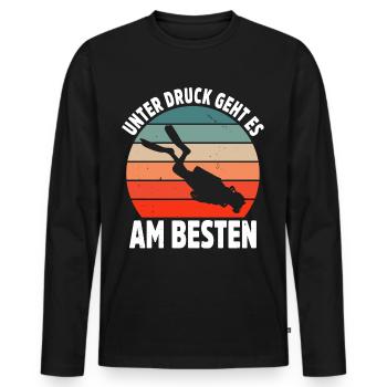 Tauchen Schorcheln Taucher Apnoe Scuba Tauchen - Männer Premium Bio Langarmshirt - Schwarz - Vorne - Nico (187cm)