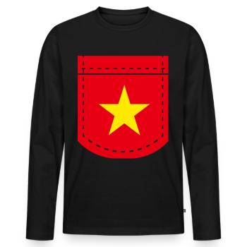 Vietnam - Männer Premium Bio Langarmshirt - Schwarz - Vorne - Nico (187cm)