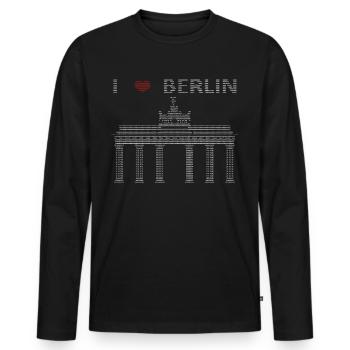 I Love Berlin ASCII - Men's Premium Organic Long Sleeve Shirt - black - Front - Nico (187cm)