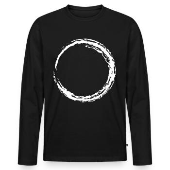 Circle White Geometry - Men's Premium Organic Long Sleeve Shirt - black - Front - Nico (187cm)