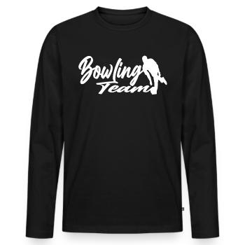 Kegeln - Männer Premium Bio Langarmshirt - Schwarz - Vorne - Nico (187cm)