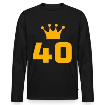 40 ans 40e anniversaire Cadeau d’anniversaire - T-shirt manches longues Premium bio Homme - noir - Devant - Nico (187cm)