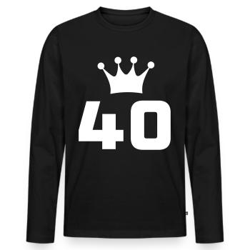 40 ans 40e anniversaire Cadeau d’anniversaire - T-shirt manches longues Premium bio Homme - noir - Devant - Nico (187cm)