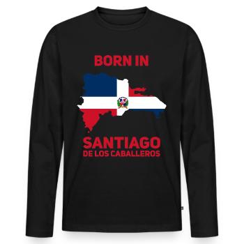 Dominican Republic - Men's Premium Organic Long Sleeve Shirt - black - Front - Nico (187cm)