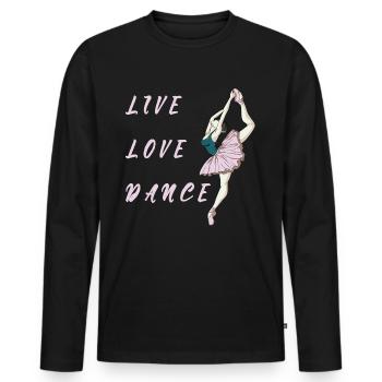 Balett Ballerina Tänzerin Tanzen geschenk - Männer Premium Bio Langarmshirt - Schwarz - Vorne - Nico (187cm)
