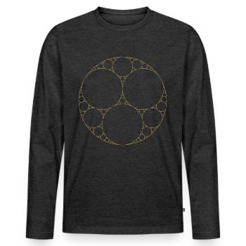 Apollinische Dichtung Math Fraktal Heiliges Gold - Männer Premium Bio Langarmshirt - Anthrazit meliert - Vorne - Nico (187cm)