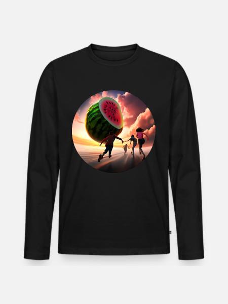 Watermelon madness - Men's Premium Organic Long Sleeve Shirt - black