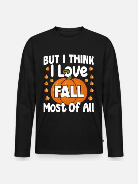Herbst - Männer Premium Bio Langarmshirt - Schwarz