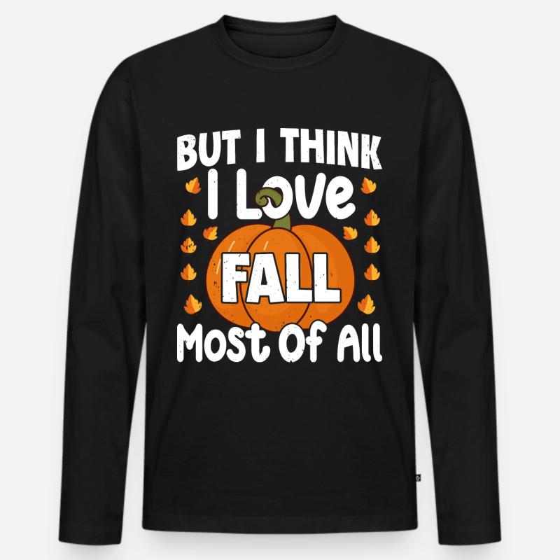 Herbst - Männer Premium Bio Langarmshirt - Schwarz