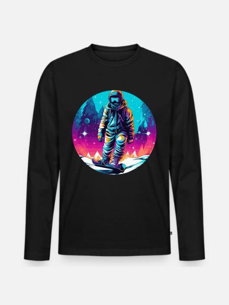 Snowboard ou ski puis après-ski - T-shirt manches longues Premium bio Homme - noir
