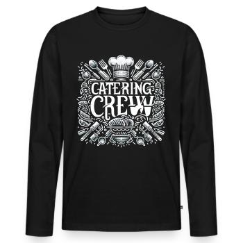 Catering Crew 9 - Männer Premium Bio Langarmshirt - Schwarz - Vorne - Nico (187cm)