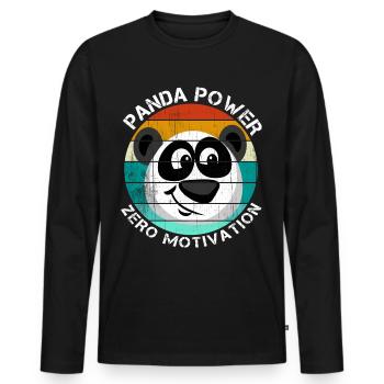 Panda Power Zero Motivation - T-shirt manches longues Premium bio Homme - noir - Devant - Nico (187cm)