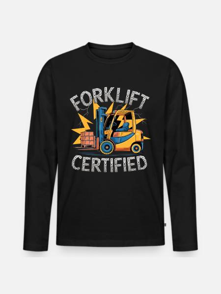 Forklift Certified Gabelstapler - Männer Premium Bio Langarmshirt - Schwarz