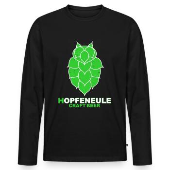 Hopfeneule Craftbeer fuer Bierliebhaber Bier - Männer Premium Bio Langarmshirt - Schwarz - Vorne - Nico (187cm)
