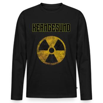 Kerngesund Retro Vintage - Männer Premium Bio Langarmshirt - Schwarz - Vorne - Nico (187cm)