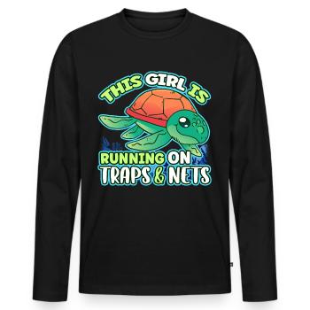 This Girl Is Running On Traps & Nets Future - Men's Premium Organic Long Sleeve Shirt - black - Front - Nico (187cm)