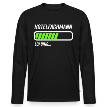 Hotelfachmann Loading Ladebalken - Männer Premium Bio Langarmshirt - Schwarz - Vorne - Nico (187cm)
