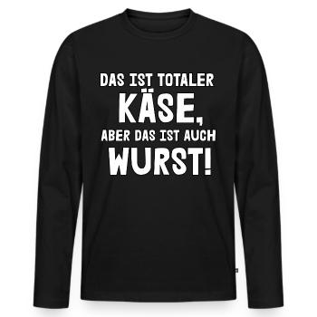 Das ist totaler Käse - Männer Premium Bio Langarmshirt - Schwarz - Vorne - Nico (187cm)