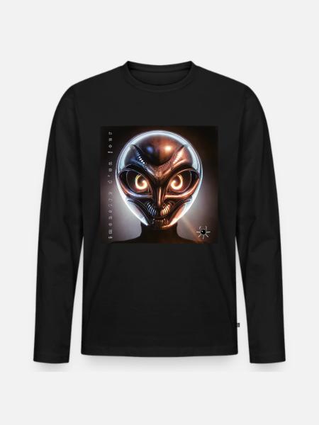 monster #009 Zukunft - Männer Premium Bio Langarmshirt - Schwarz