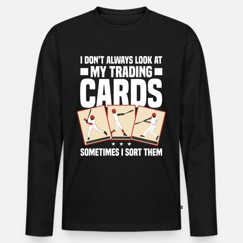 Sammelkarten - Männer Premium Bio Langarmshirt - Schwarz