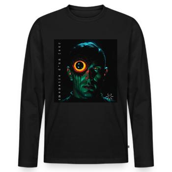 monstre #024 BioBorg - T-shirt manches longues Premium bio Homme - noir - Devant - Nico (187cm)