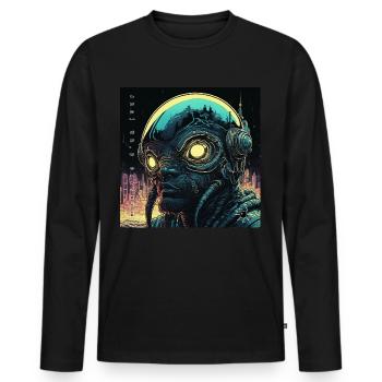 Monster #029 Kapitän Poissard - Männer Premium Bio Langarmshirt - Schwarz - Vorne - Nico (187cm)