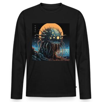monstre #032 Blurp ? - T-shirt manches longues Premium bio Homme - noir - Devant - Nico (187cm)