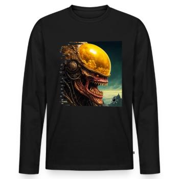 Monster #049 Bubble Gum - Men's Premium Organic Long Sleeve Shirt - black - Front - Nico (187cm)
