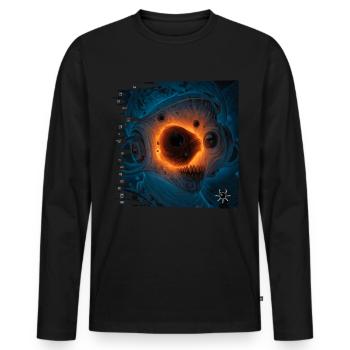 Monster #064 Leprosus cosmicus - Men's Premium Organic Long Sleeve Shirt - black - Front - Nico (187cm)