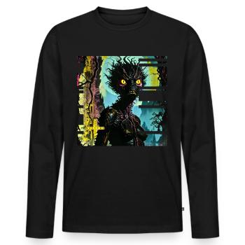 Monster #095 Sexy Swamp - Men's Premium Organic Long Sleeve Shirt - black - Front - Nico (187cm)