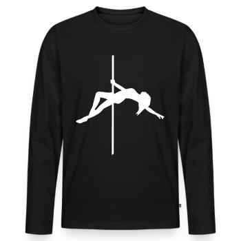Poledance Figur - Tanz Pose - Männer Premium Bio Langarmshirt - Schwarz - Vorne - Nico (187cm)