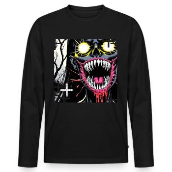 Monster #101 Sun - Men's Premium Organic Long Sleeve Shirt - black - Front - Nico (187cm)