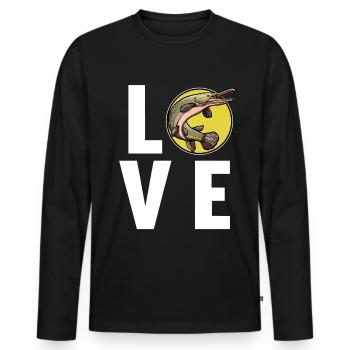 Alligator Pike Alligator Pike - T-shirt manches longues Premium bio Homme - noir - Devant - Nico (187cm)