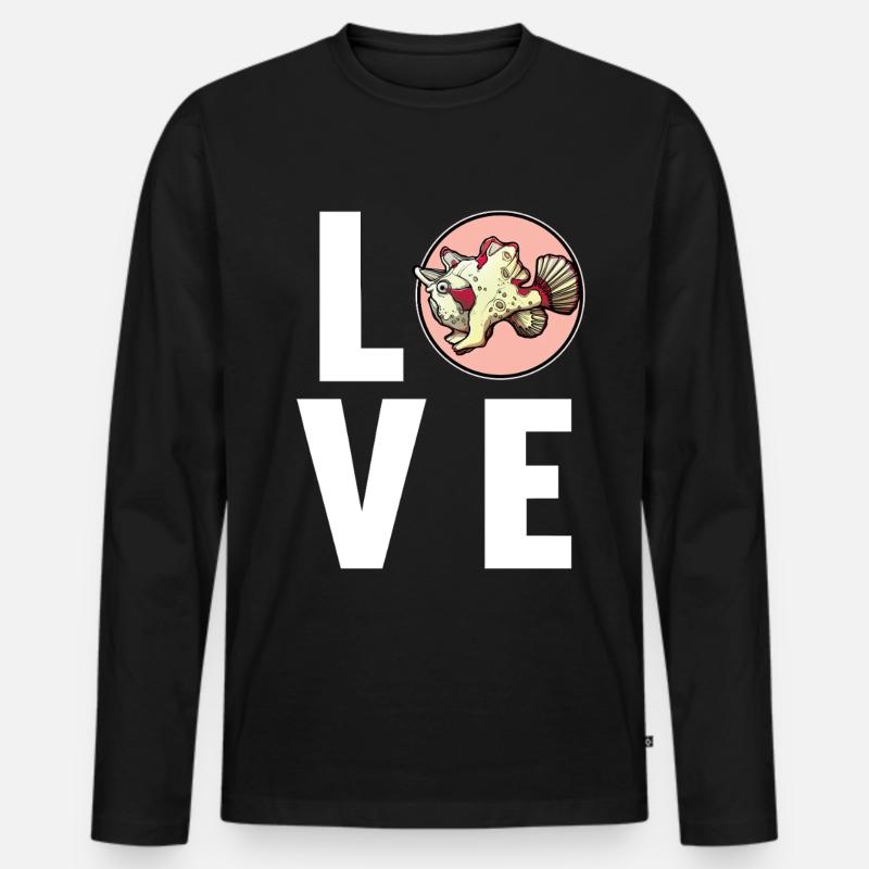 Frogfish Anglerfisch - Männer Premium Bio Langarmshirt - Schwarz
